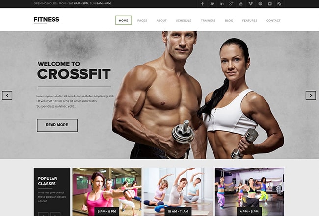 Mẫu website phòng tập gym 2